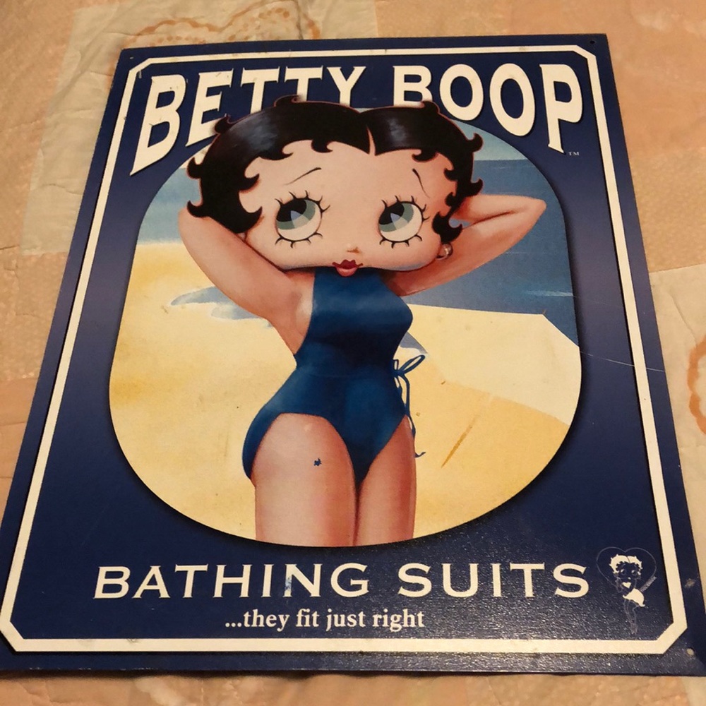 Vintage Betty Boop Tin Metal Sign